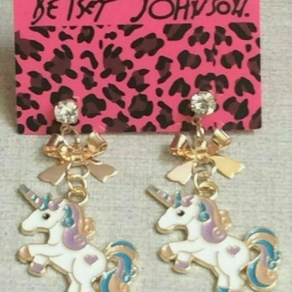 NWT Betsey Johnson Rainbow Unicorn Earrings - Picture 5 of 8